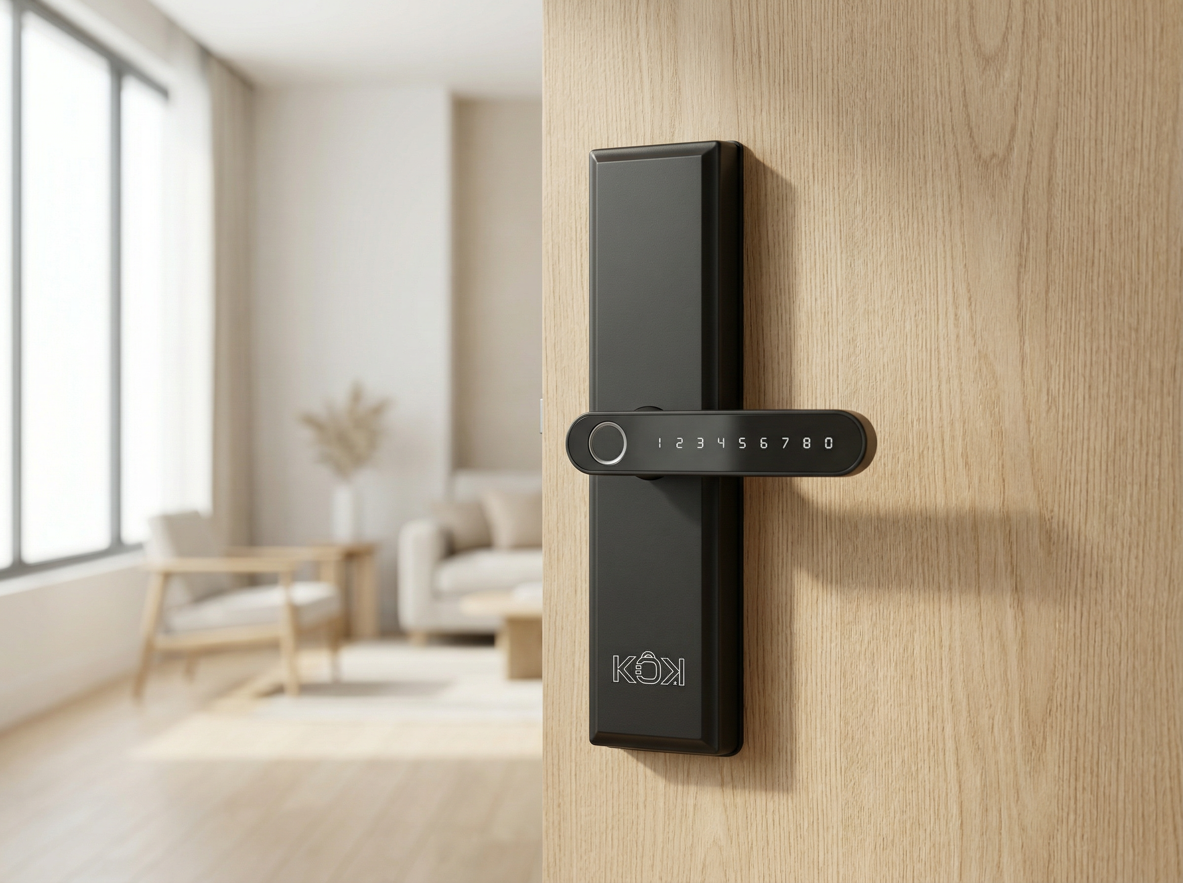 Keypad Smart Door Lock Dubai | KOK Sentinel S3 Matte Black Lock