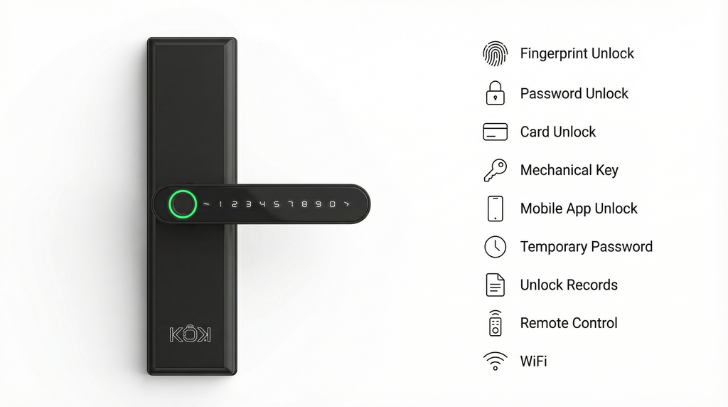 KOK Sentinel S3 Smart Lock - Matte Black Keypad Edition